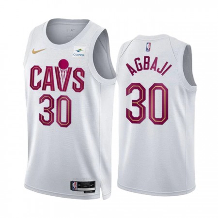 Dres Cleveland Cavaliers Ochai Agbaji 30 Nike 2022-23 Association Edition Bijela Swingman